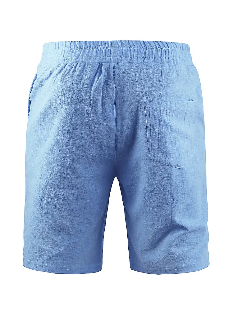 Linen Solid Color Breathable Men's Shorts / Sports Shorts - SF1118