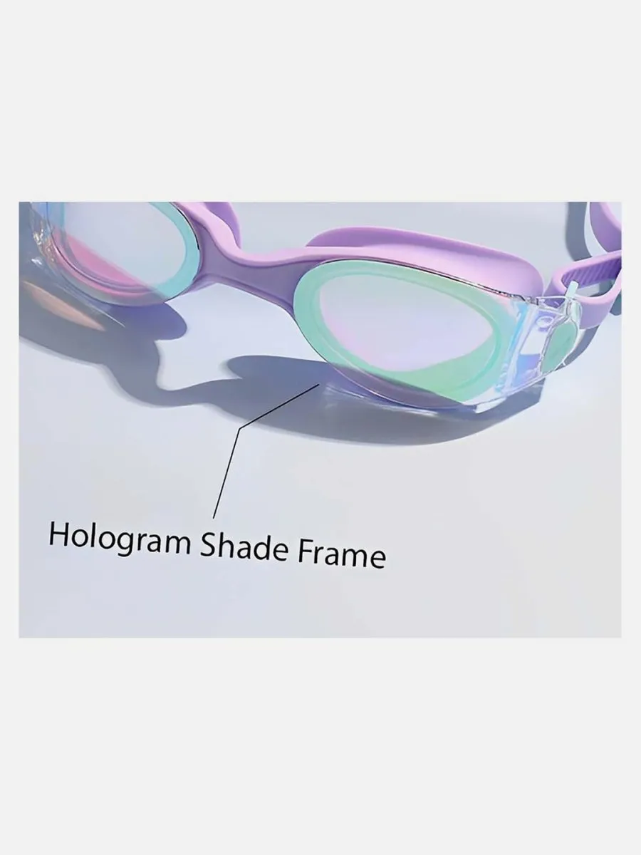 Little Surprise Box, Purple Hologram UV protected Unisex Swimming Goggles for Kids/Teens