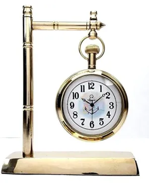 Mark Medival Hub Beautiful Vintage Brass Desk Clock Table Clock Antique Nautical Clock Brass Antique Table Clock for Home and Office Decoration Gift Item