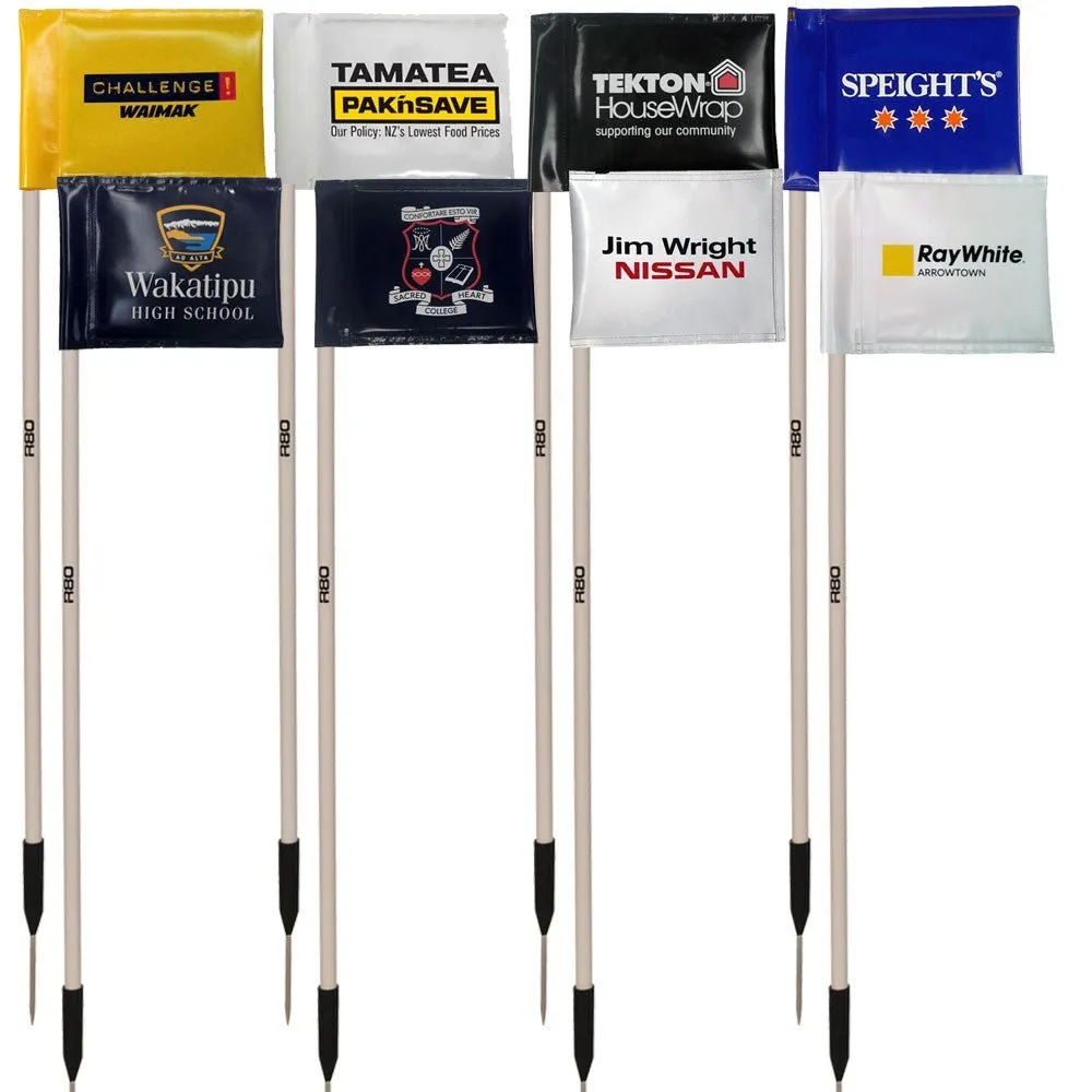 Sideline Poles with Printed Rigid Flags