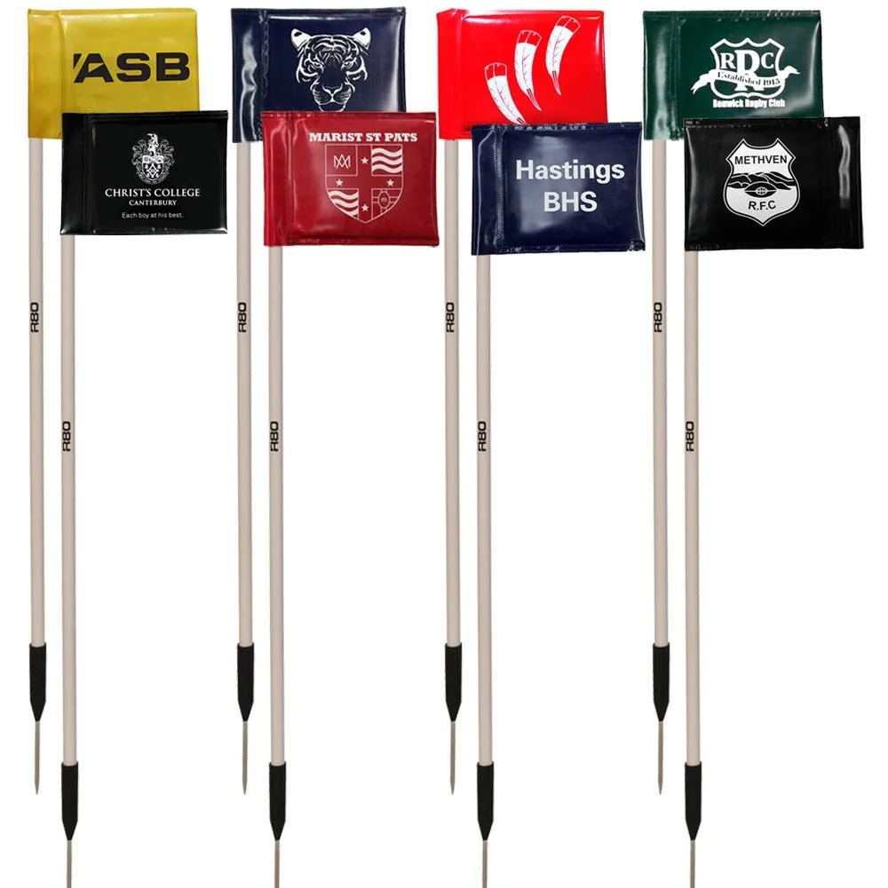 Sideline Poles with Printed Rigid Flags