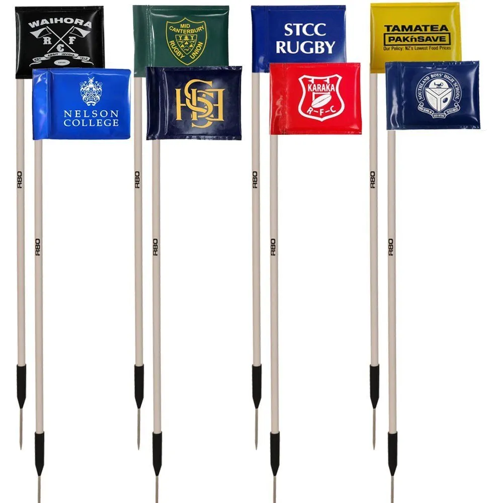 Sideline Poles with Printed Rigid Flags