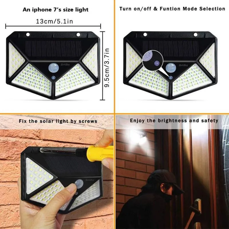 Solar Powered LED Wall Lights With Sensor Control