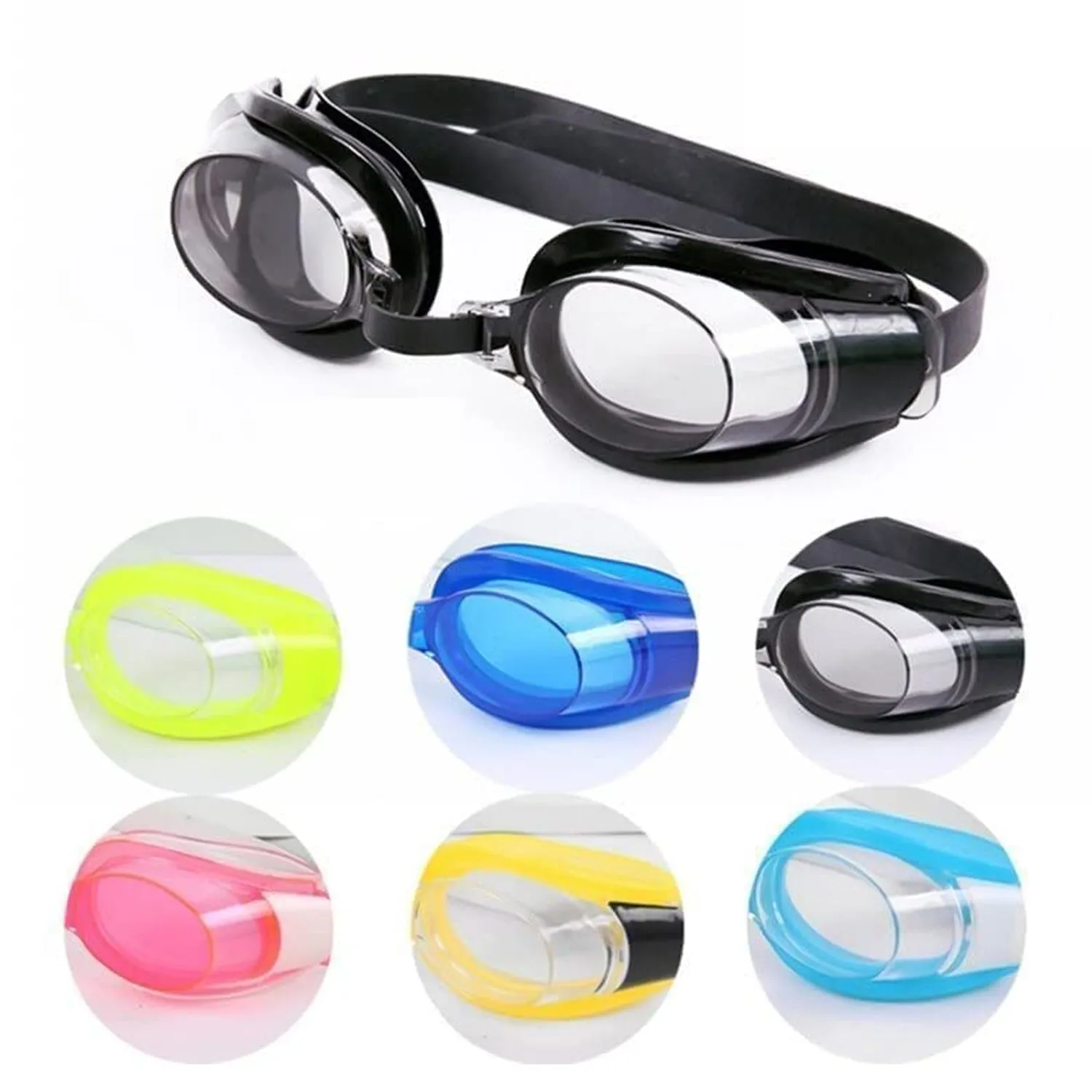 SWIMMING GOGGLES WITH ADJUSTABLE CLEAR VISION ANTI-FOG WATERPROOF SWIMMING GOGGLES