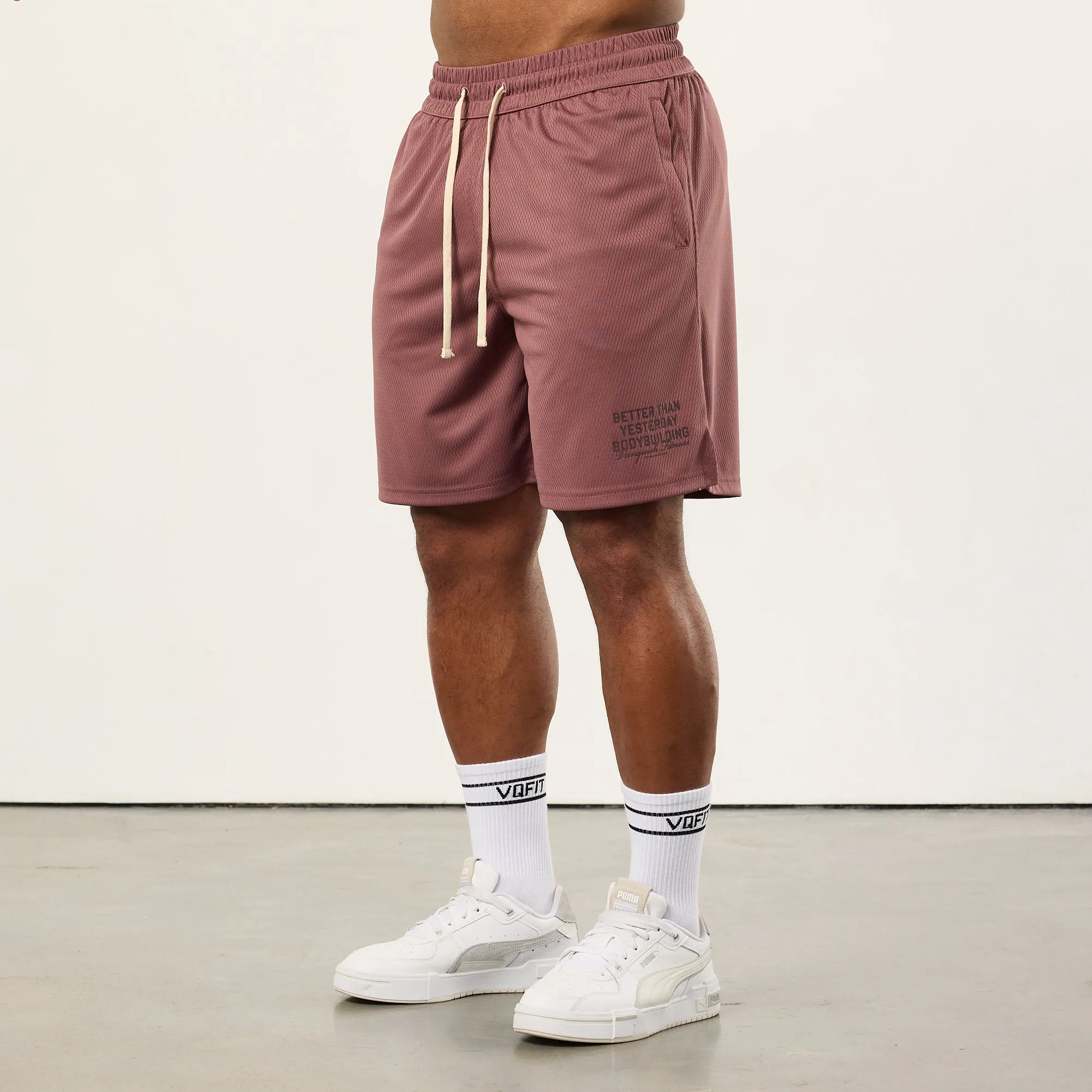 Vanquish Bodybuilding Dark Mauve Mesh Shorts