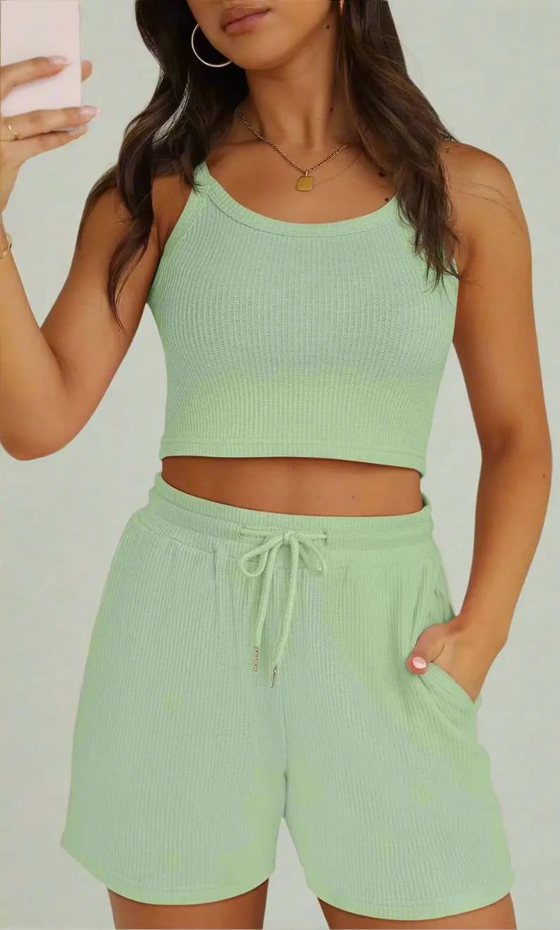 Women's Sleeveless Top and Shorts Loungewear Set