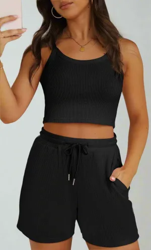 Women's Sleeveless Top and Shorts Loungewear Set