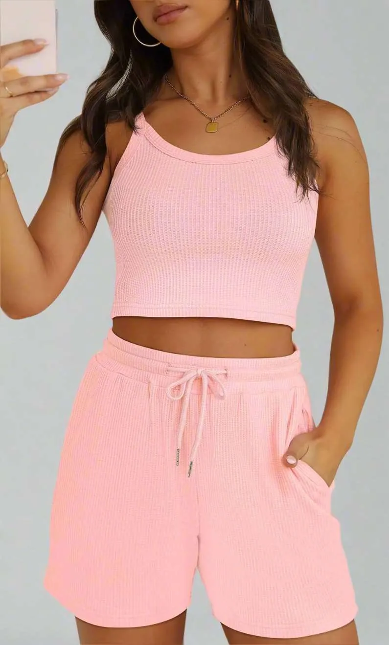 Women's Sleeveless Top and Shorts Loungewear Set