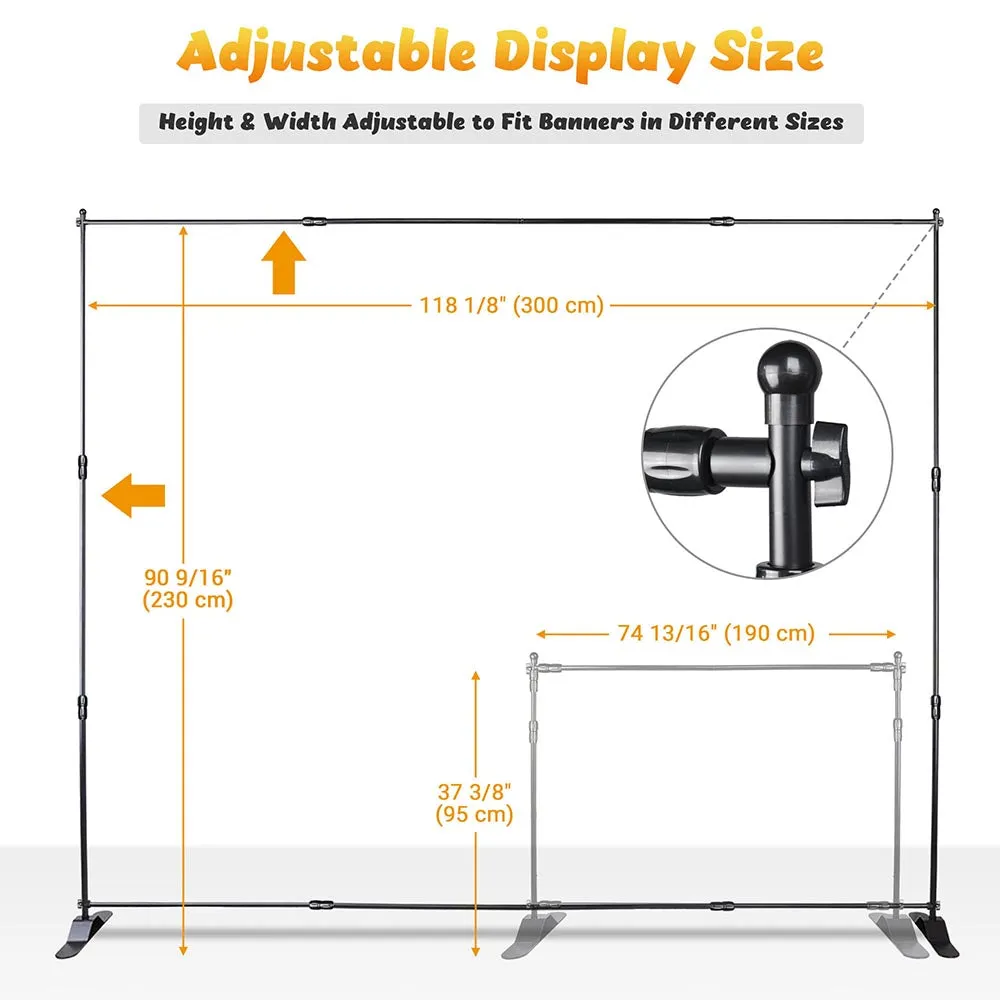 Yescom 10x8 ft Telescopic Trade Show Jumbo Banner Backdrop Stand