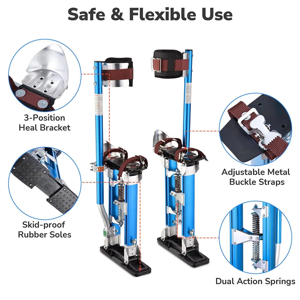 Yescom Drywall Stilts 16" - 24" Adjustable Aluminum Color Options